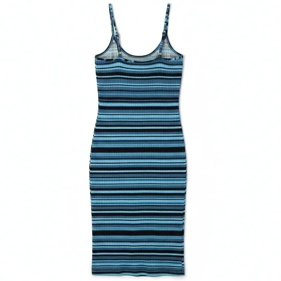 No Boundaries Womens Dress Size XL‎ (16-18) Teal Striped Button-Front Casual - Picture 4 of 10